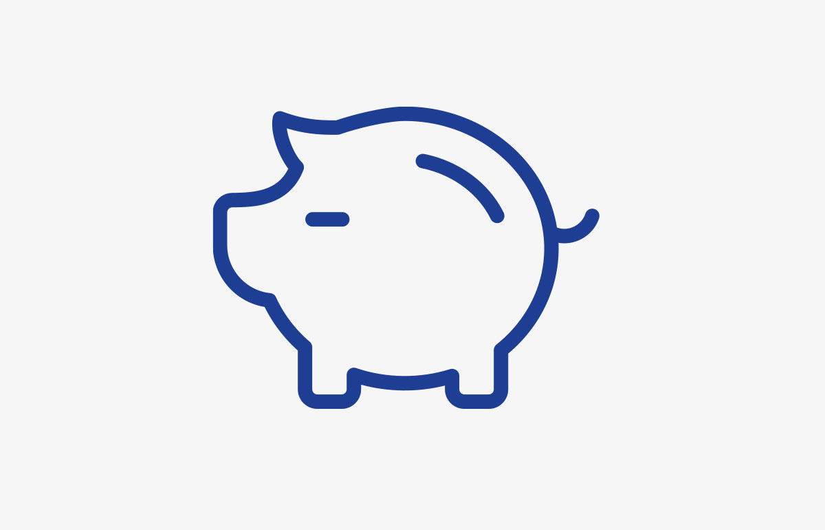 Piktogramm Vorsorge - Finanziell vorsorgen für das Alter: mit unseren vermögenswirksamen Leistungen oder unserer freiwilligen betrieblichen Altersvorsorge kein Problem! Optional bieten wir unseren Angestellten auch die Möglichkeit, eine Direktversicherung abzuschließen.